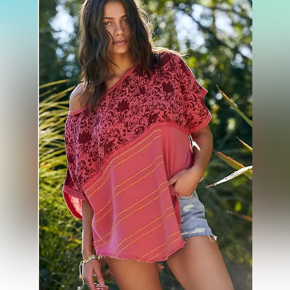 Free People Right Back Top in Garnet Combo size XS